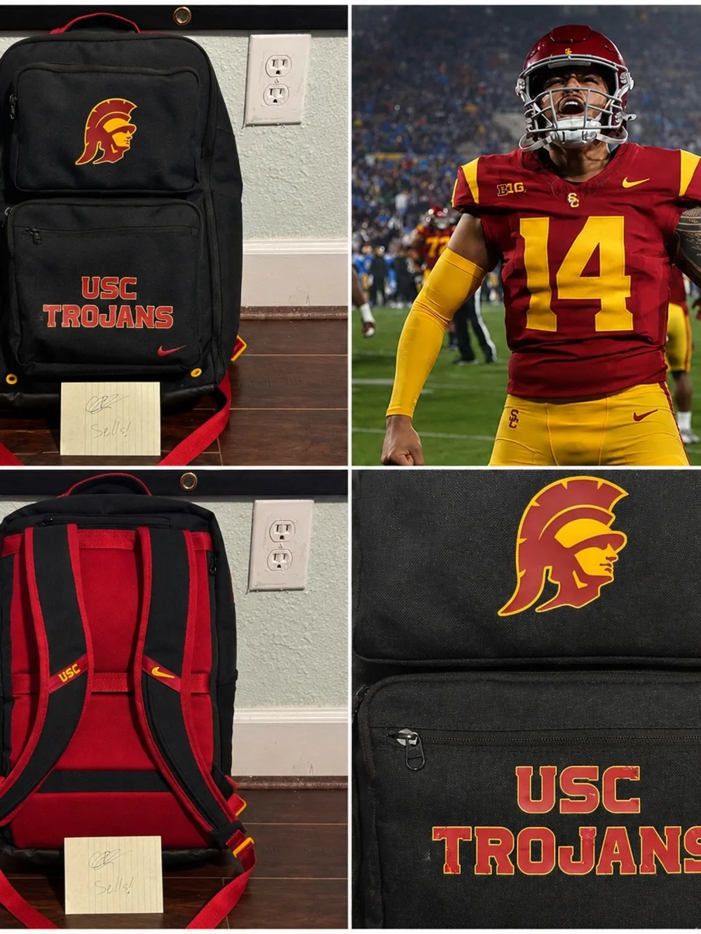 RARE USC Trojans Football Team Issued Nike Utility Speed Backpack